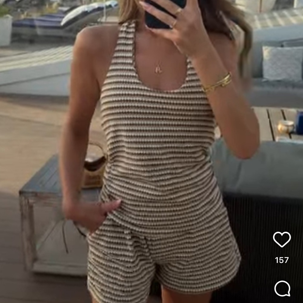 Striped Halter Top and Short Set